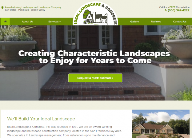 Ideal Landscape Website Home Page KO Websites